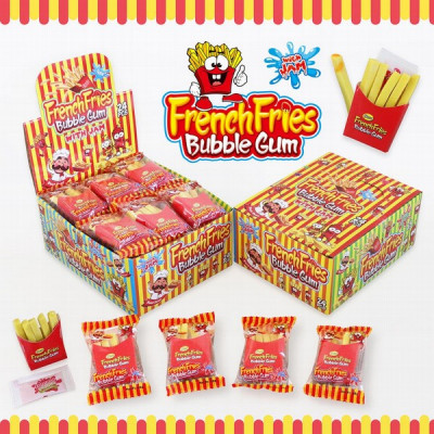 Košļājamā gumija FrenchFries with jam  25g*24gb (01.12.2026)