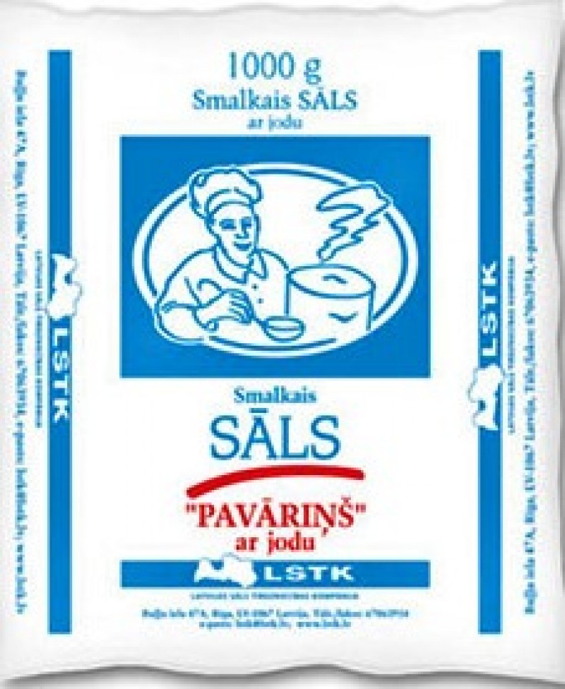 Sāls smalkā ar jodu Pavāriņš 1kg