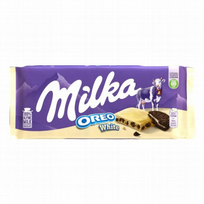 Šokolāde Milka baltā ar oreo cepumiem 100g (06.09.25) Vācija