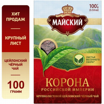 Tēja Majskij melnā 100g (09.06.2027) Krievija