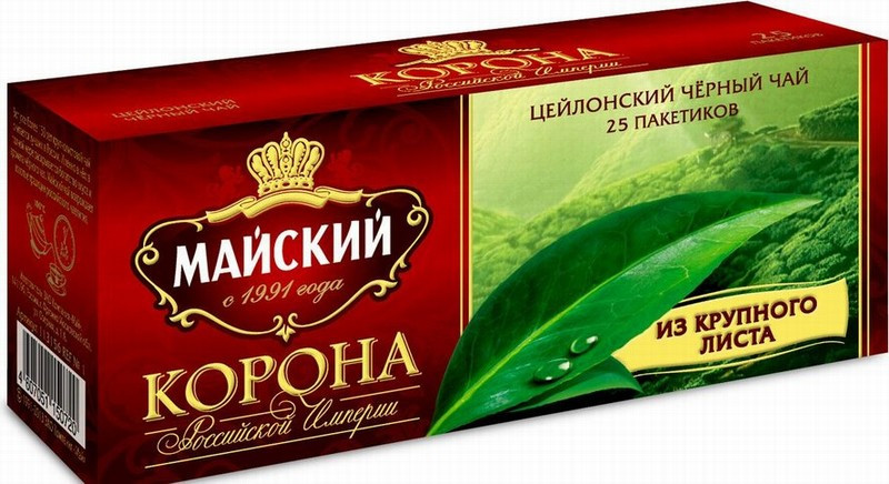 Tēja Majskij melnā KORONA 2g*25gb (21.03.2027) Krievija