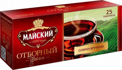 Tēja Majskij melnā Otbornij 2g*25gb (11.05.2027) Krievija