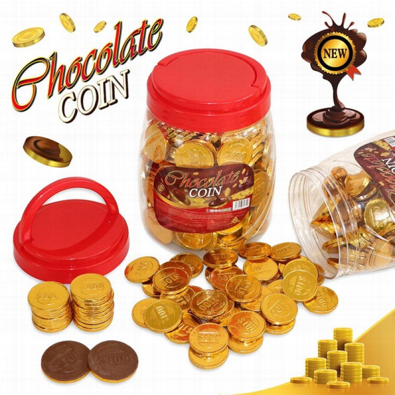 Šokolādes monētas Chocolate coins 24g*200gb (09.06.2027) Ķīna