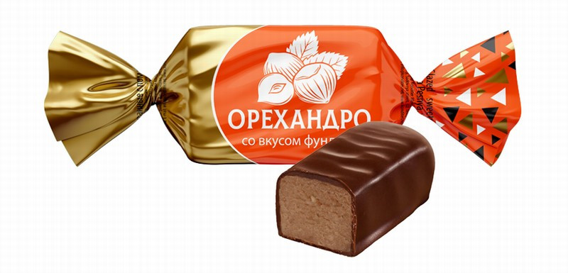 Šokolādes konfektes Orehandro ar lazdu riekstiem 1kg Ņevskij (08.02.26) Krievija