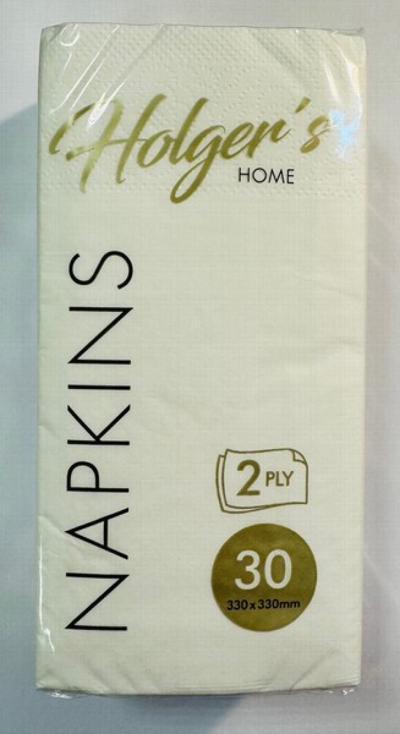 Salvetes Holger's baltas 33x33 30gb 2-kārtu