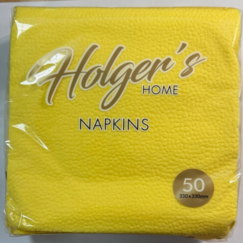 Salvetes Holger's gaiši dzeltenas 33x33 50gb 1-kārtu