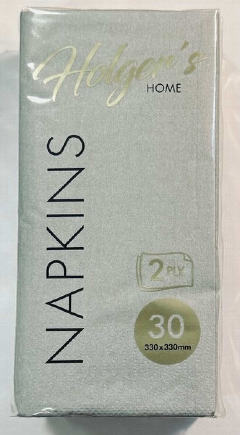 Salvetes Holger's Pelēkas 33x33 30gb 2-kārtu