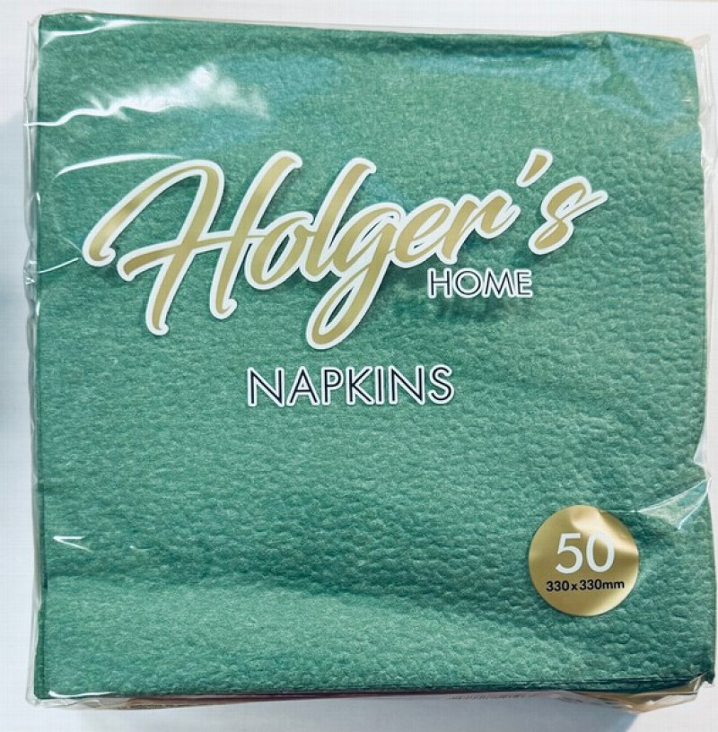 Salvetes Holger's zaļas 33x33 50gb 1-kārtu