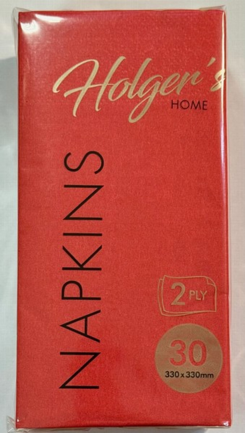 Salvetes Holger's Sarkanas 33x33 30gb 2-kārtu