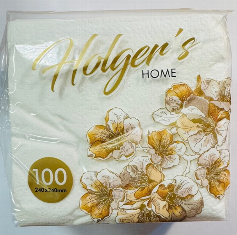 Salvetes Holger's baltas 24x24 100gb 1-kārtu