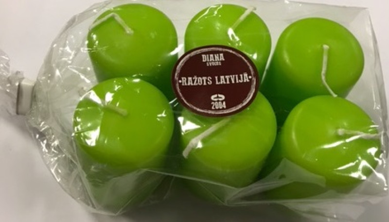 Sveces Diana 4*6cm kivi krāsā 6gb