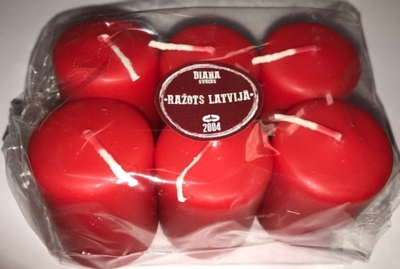 Sveces Diana 4*6cm sarkanas 6gb Latvija