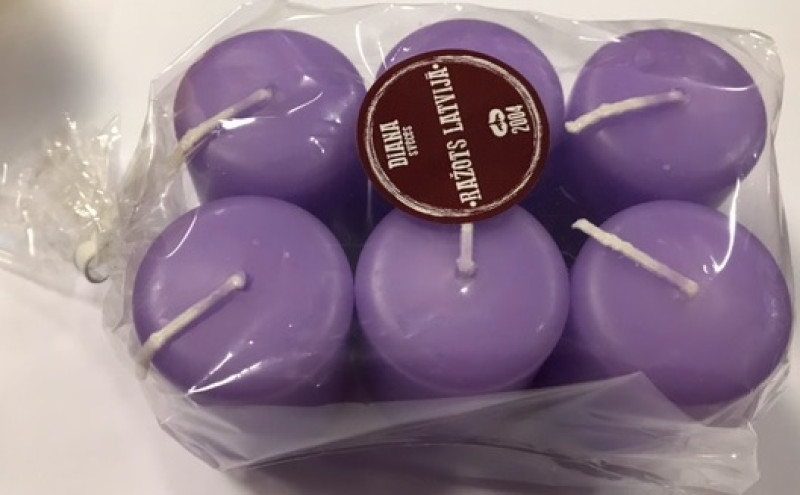 Sveces Diana 4*6cm gaiši lillā 6gb