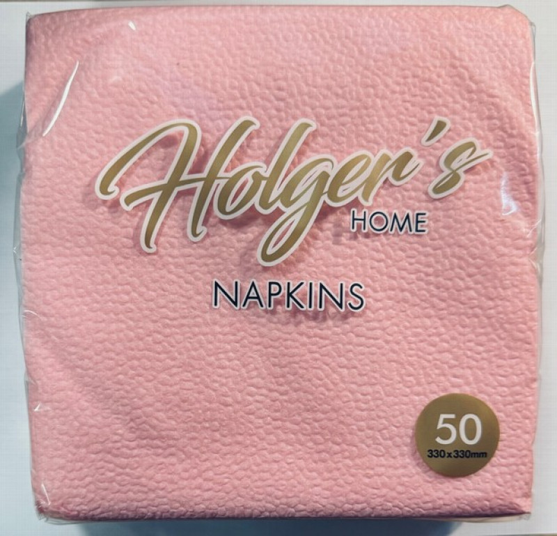 Salvetes Holger's Rozā 33x33 50gb 1-kārtu
