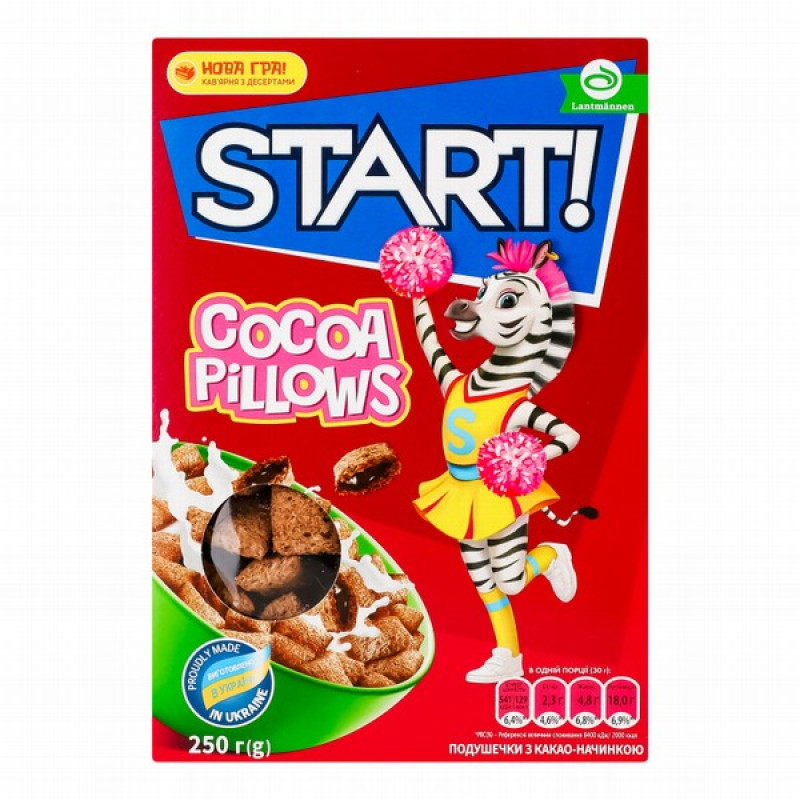 Sausās brokastis Start spilventiņi ar kakao pildījumu 250g (09.06.2026) Ukraina