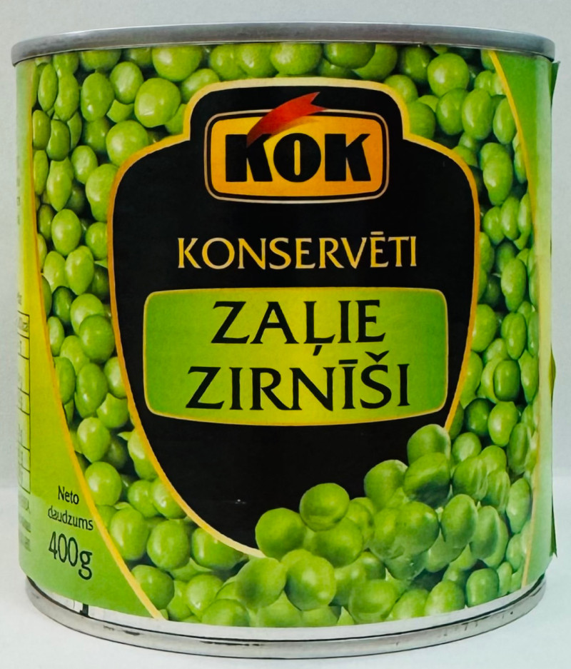 Zaļie zirnīši KOK 400g 1/12 (16.06.2027) Moldova