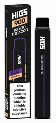 Elektroniskā cigarete vienreizlietojamā Higs XL TB INDIGO Tobacco 900 ieelpas 2ml/2% Ķīna
