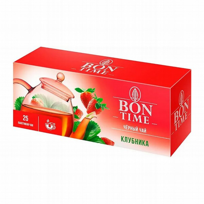Tēja Bon time melnā Zemeņu 25 pac. (08.2026) Krievija
