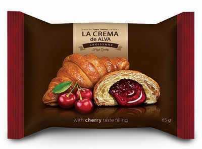 Kruasāns La Crema ar ķiršu garšas pildījumu 65g  (25.09.2025)