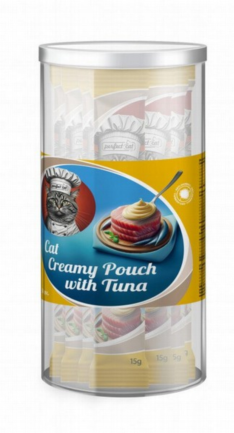 Kaķu Krēms kārums Perfect Cat ar tunci, tītaru un vistu 15g*30gb (02.27)