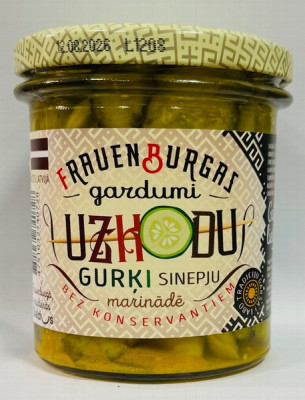 Uzkoda gurķi sinepju marinādē 330g Frauenburgas gardumi 1/8 (12.08.2026) Latvija