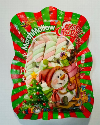 Zefīrs Marshmallow Merry Christmas 45g 1/24 (Ziemassvētki)  (01.08.2026)