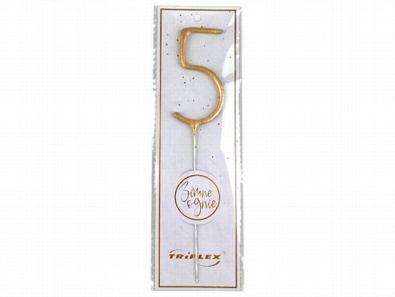 Brīnumsvece 17.5cm cipars - 5