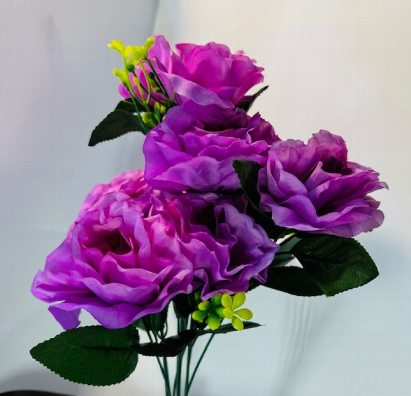 Mākslīgie ziedi Rožu pušķis (sarkans,dzeltens, violets)