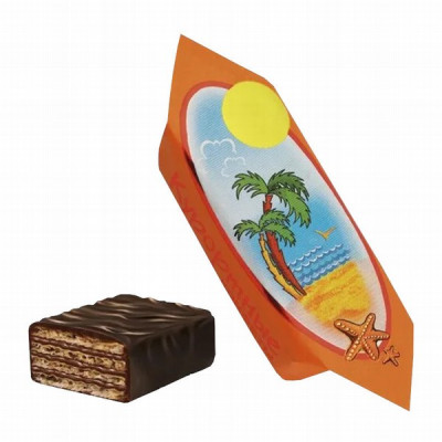 Šokolādes konfektes Kurortnie vafeļu 1kg 1/6 Krievija (04.07.2025)