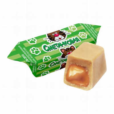Konfektes Smetankovaja piena ar skābā krējuma garšu 1kg Sweet life  (11.05.2025) Krievija