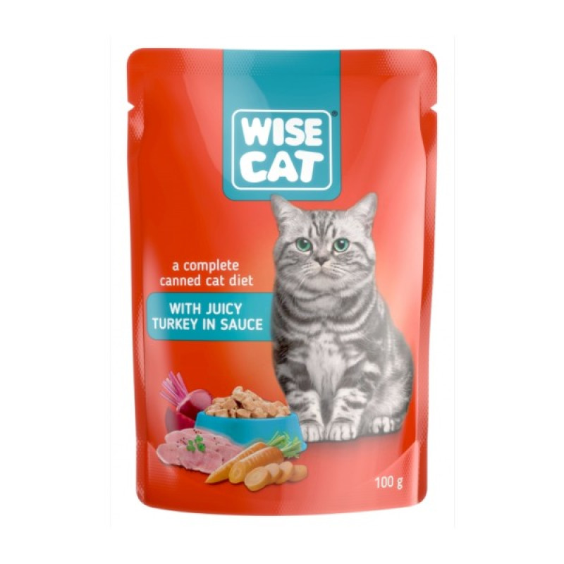 Kaķu konservi Wise Cat ar tītaru gaļu 100g 1/24 (20.01.2027) Ukraina