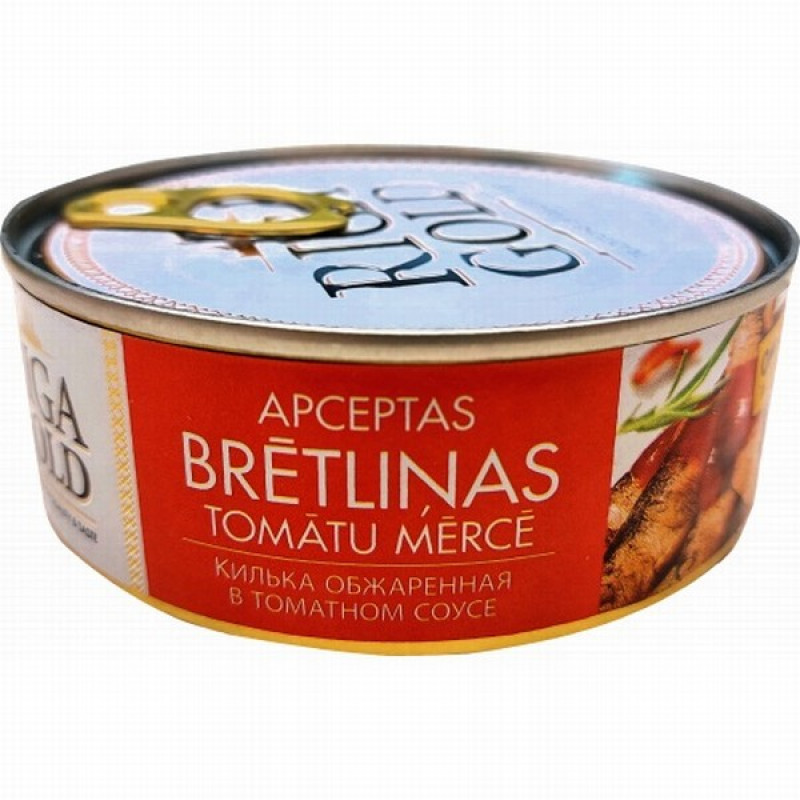 Brētliņas apceptas tomātu mērcē 240g Riga Gold (ar attaisāmo) (18.03.2028) Latvija 1/24
