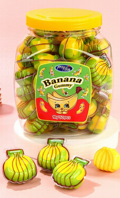 Želejkonfektes Banana gummy 18g*50gb (04.08.2027) Ķīna
