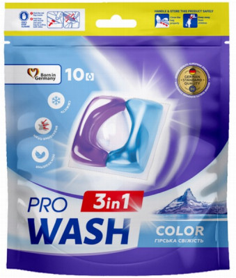 Veļas mazgāšanas kapsulas Pro Wash 10gb Color (0.196 eur/gb) (17.11.2025) Ukraina