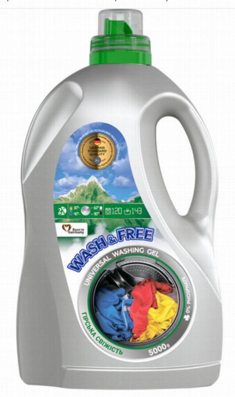 Veļas mazgāšanas līdzeklis universāls Wash&free kalnu svaigums 2L (27.03.2027) Vācija