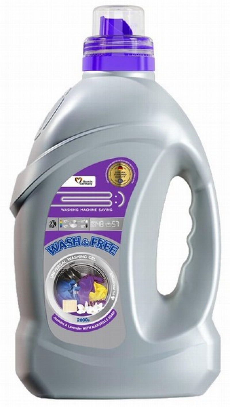 Veļas mazgāšanas līdzeklis universāls Pro Wash ar marsaļas ziepēm 2kg Universal (18.09.2027) Vācija