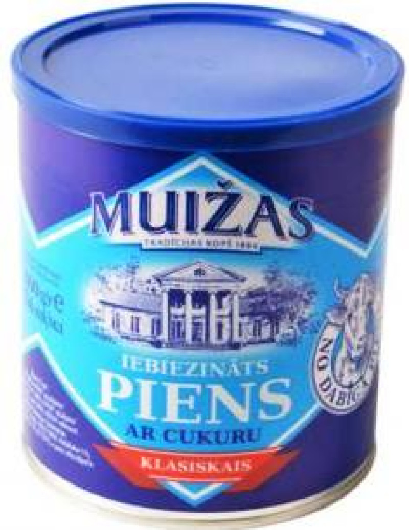 Iebiezināts piens Muižas ar cukuru 1kg (31.04.2026) Holande