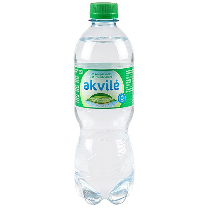 Minerālūdens Akvile viegli gāzēts 0.5L DEPOZĪTS 0.10eur 1/12 (18.10.26) Lietuva