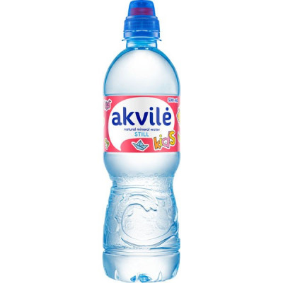 Minerālūdens Akvile KIDS negāzēts 0.5l 1/12 DEP (03.09.2025) Lietuva