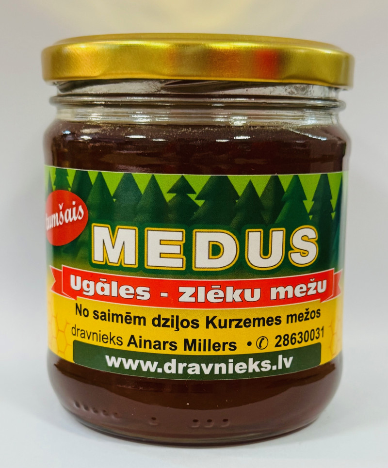 Medus Ugāles-Zlēku Meža tumšais 500g Dravnieks (2027) Latvija