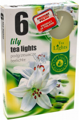 Svece Lillija aromātiska tējas 6gb Polija