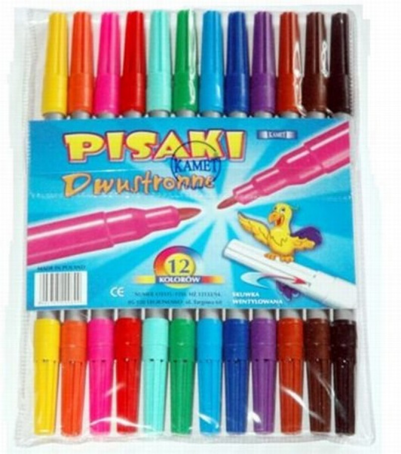 Flomasteri 12 krāsu 2 galu Kamet