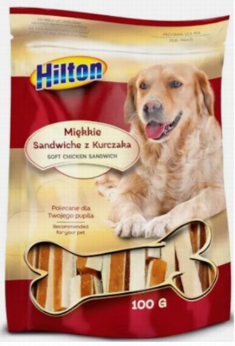 Suņu košļājamie Kociņi Hilton SOFT vista SANDWICHES 100g (30.04.2026) Polija