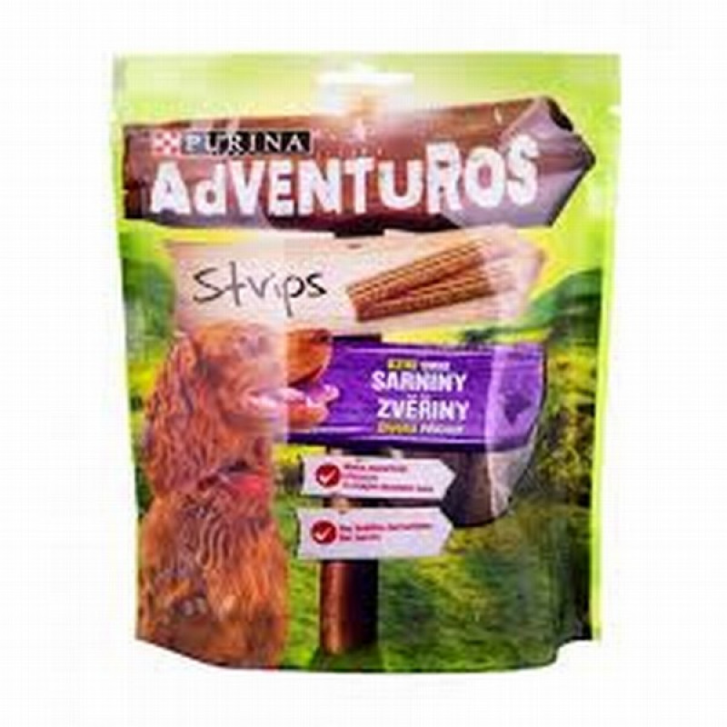Suņu košļājamie kociņi Adventuros Strips briedis 90g 1/6(12.11.2026) Vācija