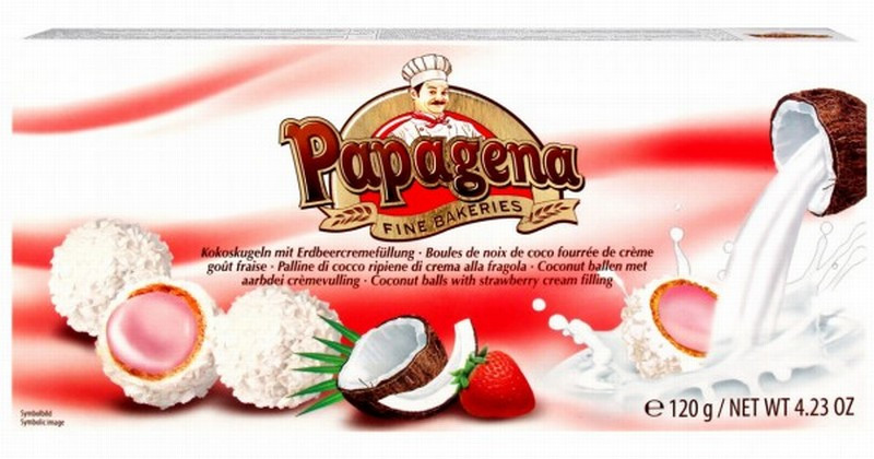 Konfekšu kaste Papagena zemeņu 120g (03.09.2025)