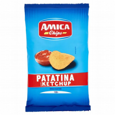 Čipsi AMICA ar kečupa garšu 100g  (18.08.25) Itālija