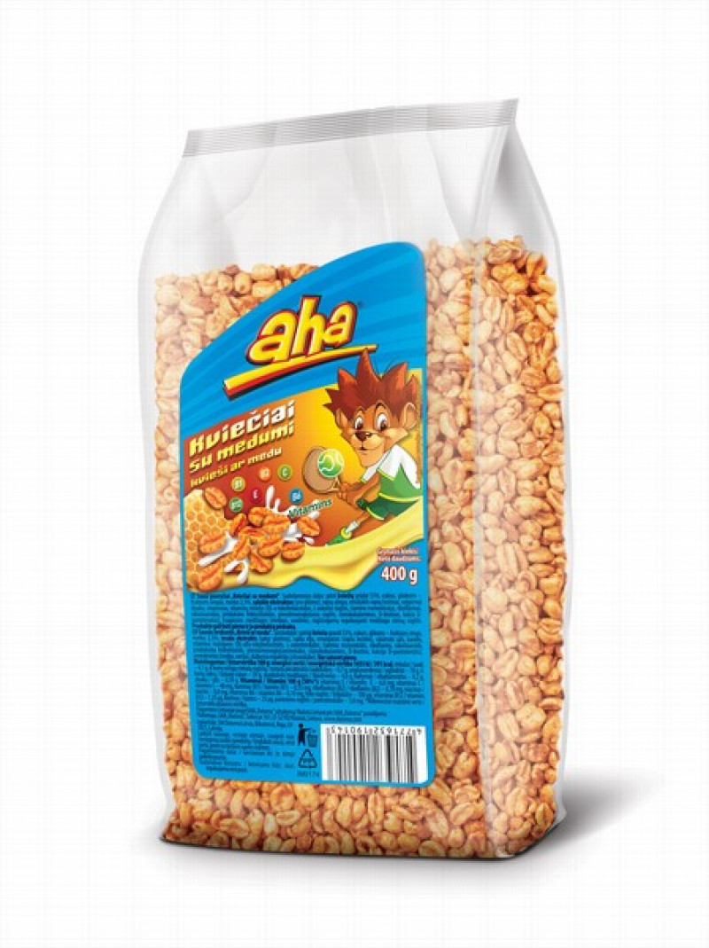 Sausās brokastis Aha kvieši ar medu 400g Lietuva(16.06.26)
