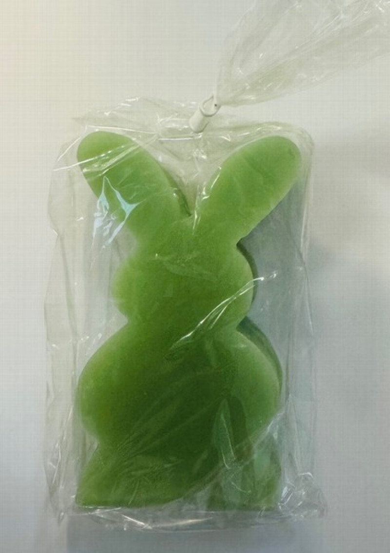 Svece Diana Zaķis 7x10cm zaļš (Lieldienas)1/12