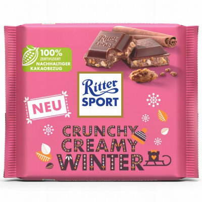 Šokolāde Ritter Sport Crunchy Creamy Winter 100g (01.08.2025) Vācija LABA CENA