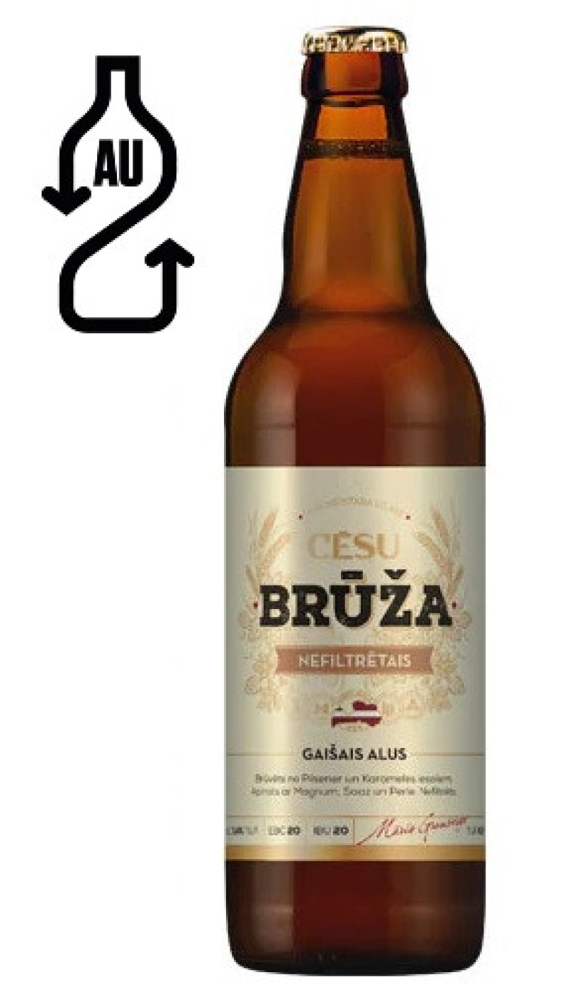 Alus Cēsu Brūža Nefiltrētais 4% 0.5L 1/20 DEPOZĪTA maksa 0.10 eiro (16.06.2026) Latvija